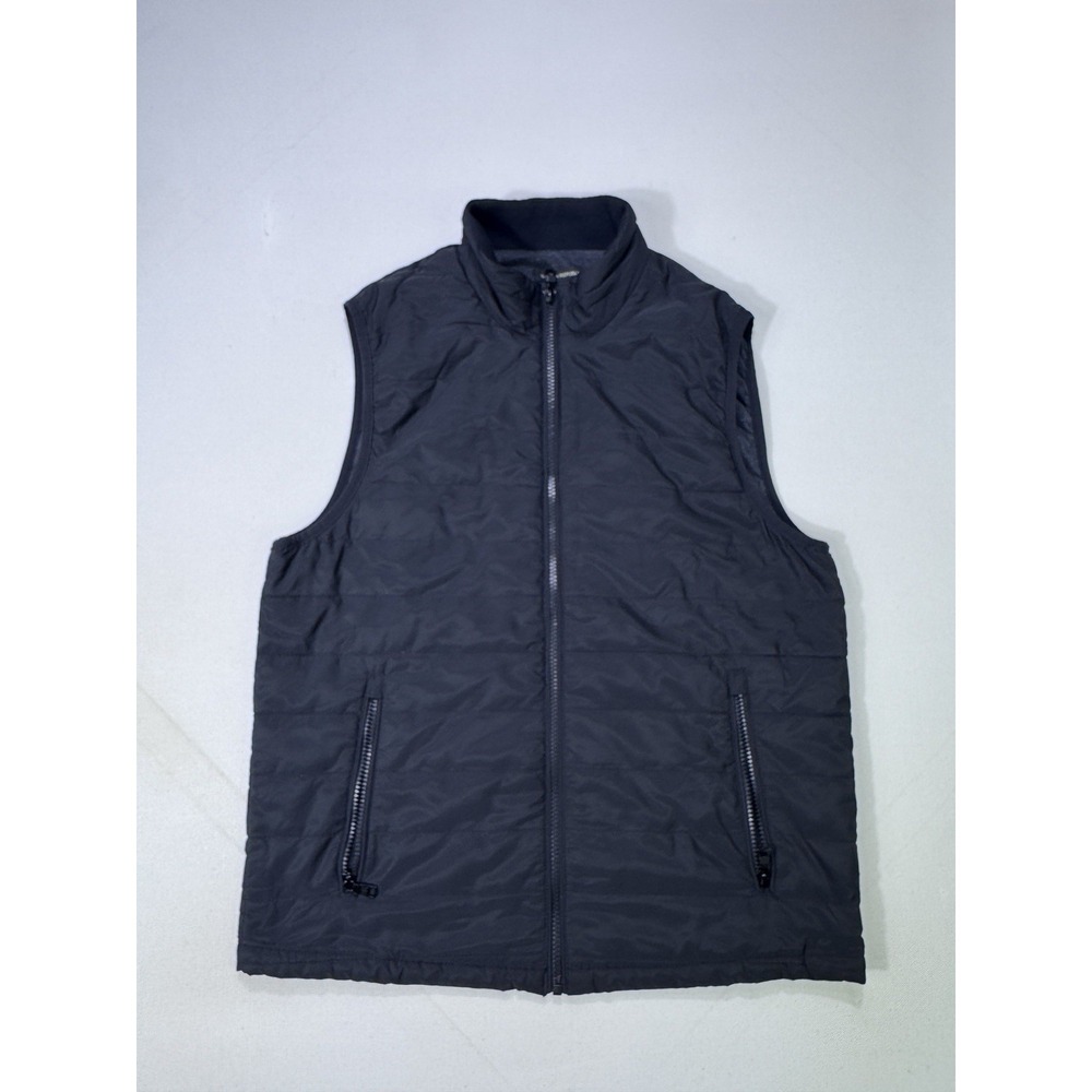Banana Republic Mens Small Puffer Vest Black Full Zip Insulated Pockets Outdoors